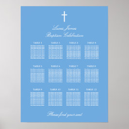 Póster de Cartel de Asientos de Bautizo de Mesa Az