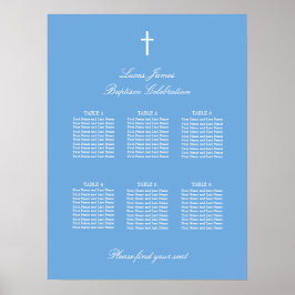 Póster de Cartel de Asientos de Bautizo de Mesa Az