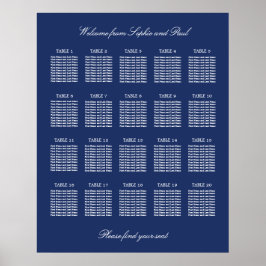 Póster de Cartel de Asientos de Boda de 20 Mesas A