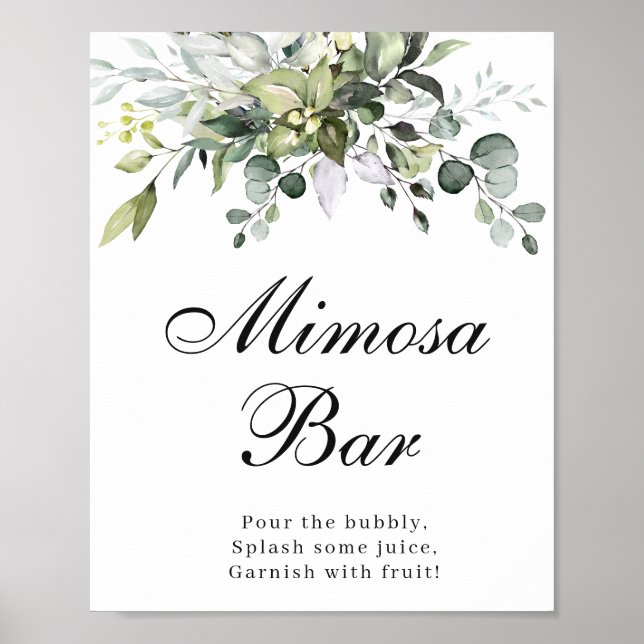 Póster de carteles de bar de eucalipto mimosa (Frente)