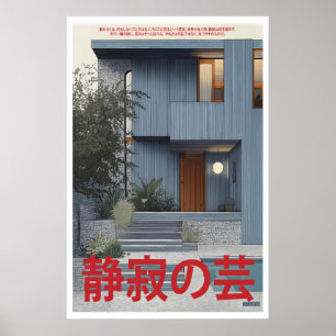 Póster de Casa Azul Moderna Escaleras de Piedra, P