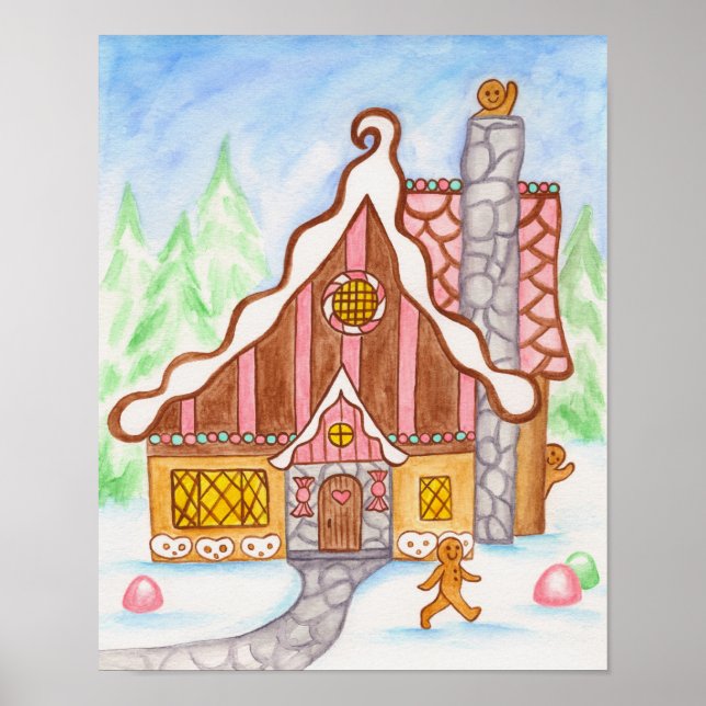 Póster de Casa de Pan de Jengibre Saludando (Frente)