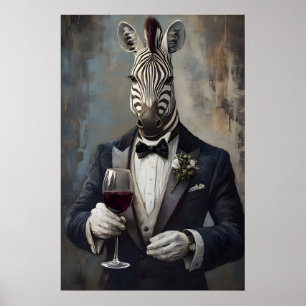 Póster de cebra en esmoquin, Póster de animal, Ceb