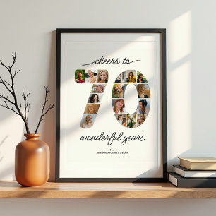 Póster de Celebración de Collage de 70 Fotos Perso