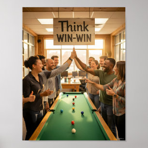 Póster de Celebración de Trabajo en Equipo Piensa