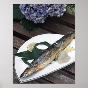 Póster de cena de pescado en papel (mate)