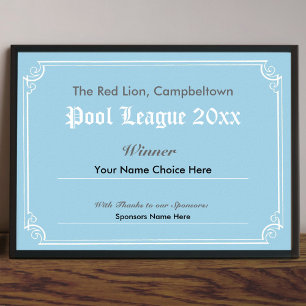 Póster de Certificado de Ganador de Competencia de