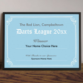 Póster de Certificado de Ganador de Competencia de