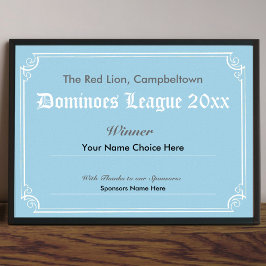 Póster de Certificado de Ganador de Competencia de