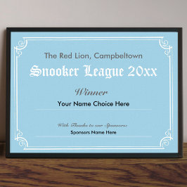 Póster de Certificado de Ganador de Competencia de