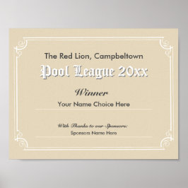 Póster de Certificado de Ganador de Competencia de