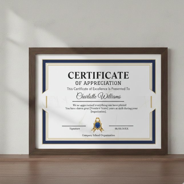 Póster de Certificado de Oro de Agradecimiento por (Subido por el creador)