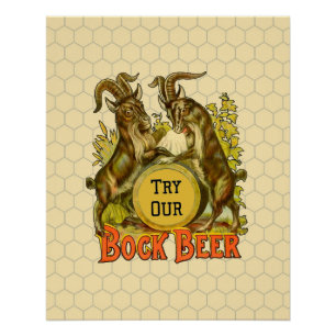 Póster de cerveza Bock vintage: Salón de bar antig
