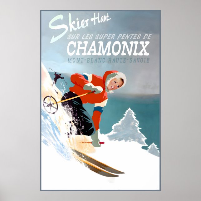 Póster de Chamonix Mont Blanc Francia Nuevo Retro  (Frente)