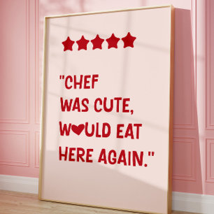 Póster de Chef Era Lindo, Volvería a Comer Aquí