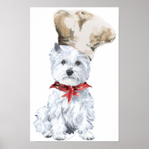 Póster de Chef Terrier West Highland Blanco