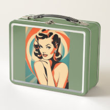 Poster de Chica de pinza de estilo Art Deco metali