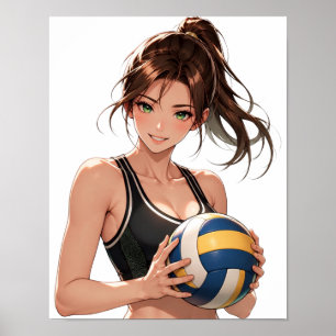 Póster de chica de voleibol de anime