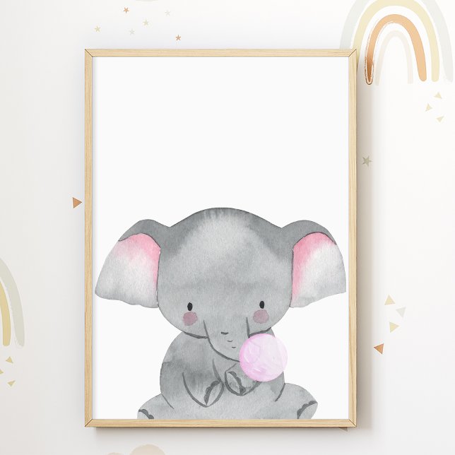Póster de chicle de elefante, impresión de habitac (Subido por el creador)
