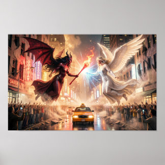 Póster de Choque Celestial de Luz y Sombra