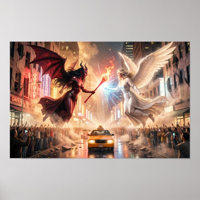 Póster de Choque Celestial de Luz y Sombra (Frente)