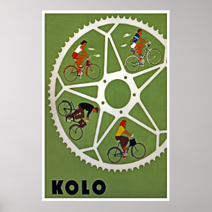 Póster de ciclismo de arte en bicicleta Kolo Bicic