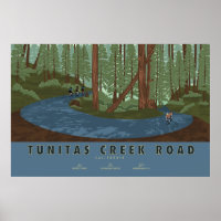Póster de ciclismo en Tunitas Creek Road