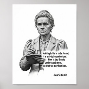 Póster de ciencia inspirador de Marie Curie – Pion