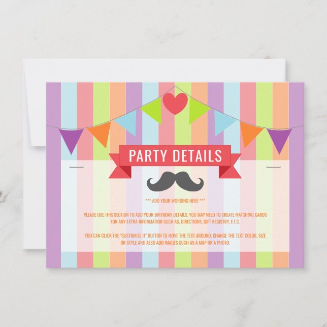 Poster de circo vintage Detalle de cumpleaños para (Anverso)