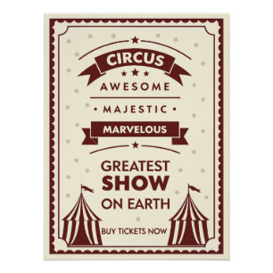 Poster de circo vintage - Tiendas y estrellas maje