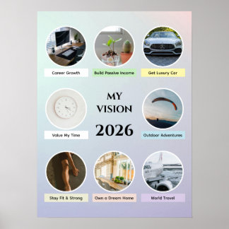 Póster de Círculo de Gradiente Suave 2026 Visión A