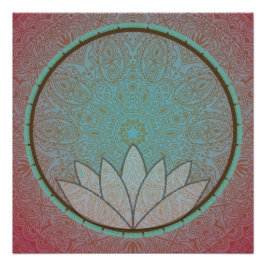 Poster de Círculo de Meditación de Mandala Lotus