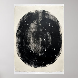 Póster de Círculo Negro Minimalista Enso Abstrac