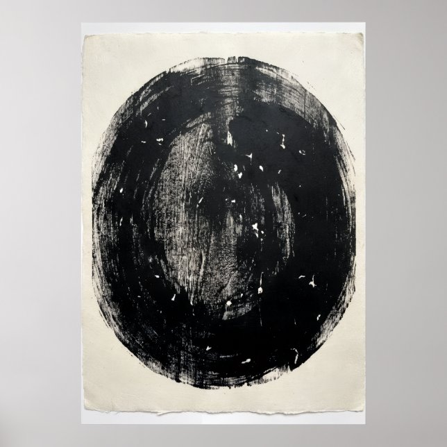 Póster de Círculo Negro Minimalista | Enso Abstrac (Frente)