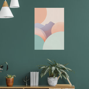 Póster de Círculos Orgánicos Pastel Arte Abstrac