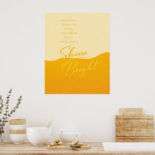 Póster de cita amarillo y naranja – Pared minimali