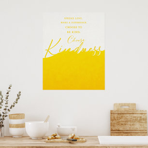 Póster de cita blanco y amarillo – Pared minimalis