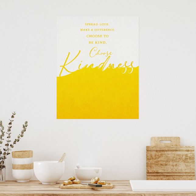 Póster de cita blanco y amarillo – Pared minimalis (Cocina)