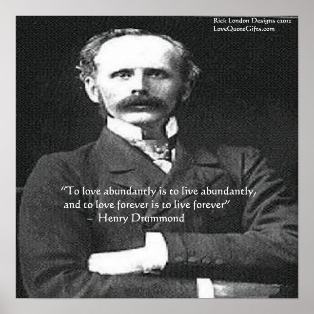 Póster de cita de amor de Henry Drummond "Ama/Vive (Frente)