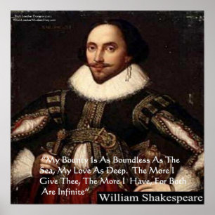 Póster de cita de amor de Shakespeare "Amor Infini
