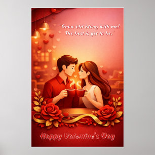 Póster de Cita de Amor del Día de San Valentín