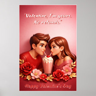 Póster de cita de amor del día de San Valentín 