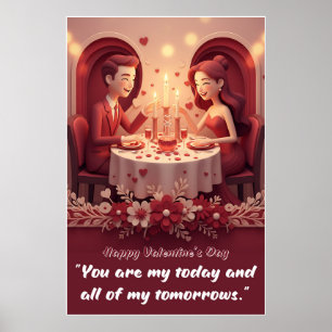 Póster de Cita de Amor del Día de San Valentín