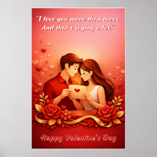 Póster de Cita de Amor del Día de San Valentín