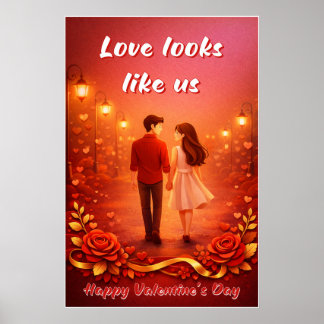 Póster de Cita de Amor del Día de San Valentín