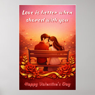 Póster de Cita de Amor del Día de San Valentín