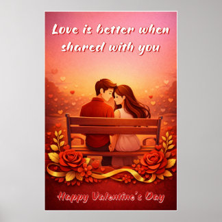 Póster de Cita de Amor del Día de San Valentín