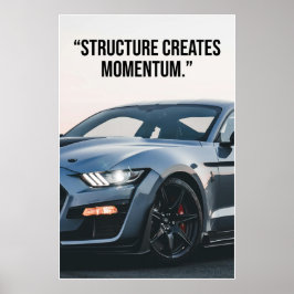 Póster de cita de coche de estructura crea impulso