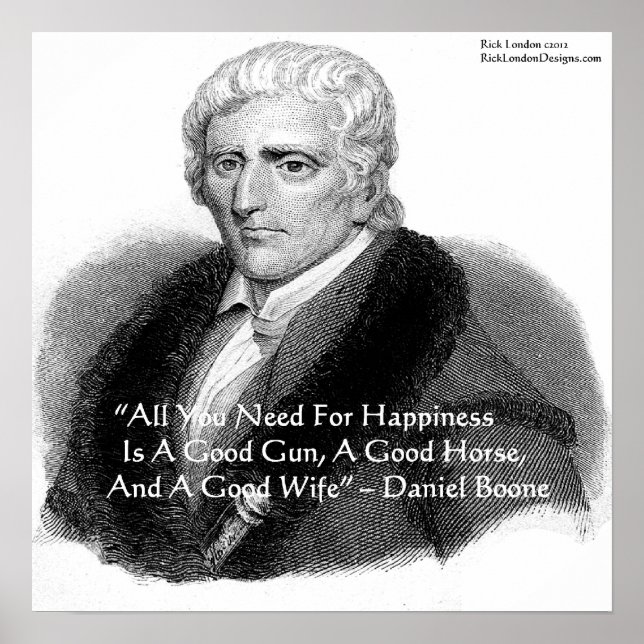 Póster de Cita de Daniel Boone y Humor (Frente)