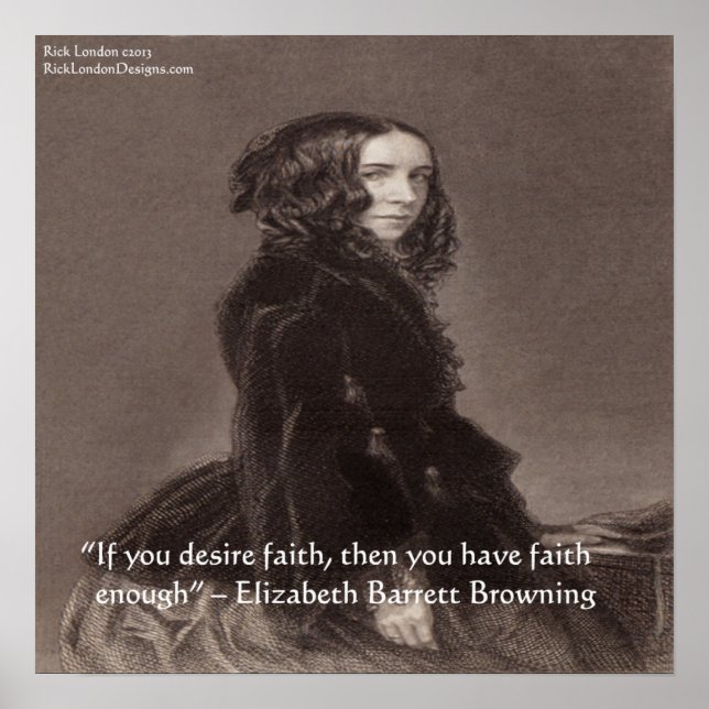 Póster de cita de fe de Elizabeth Barrett Browning (Frente)